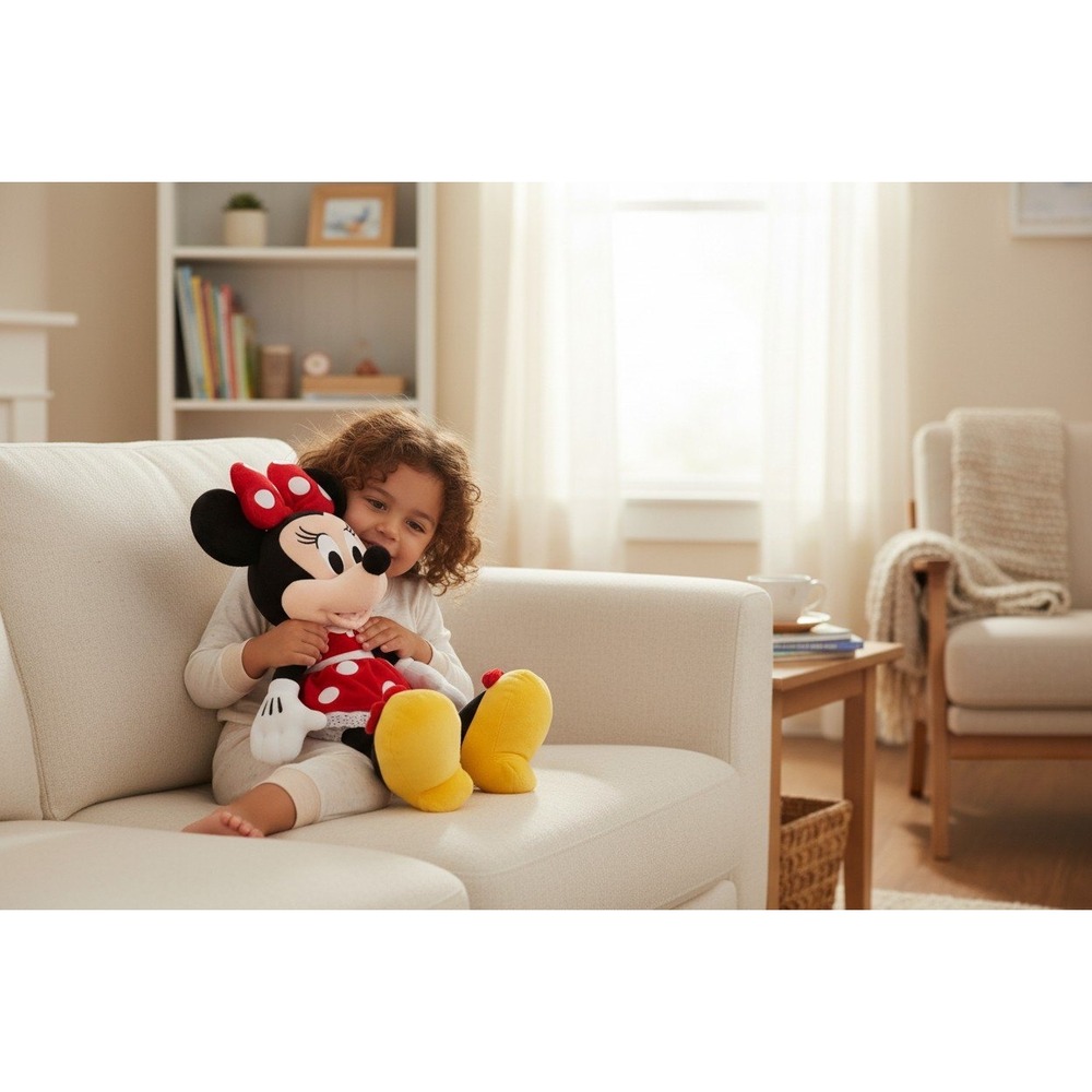 Disney Minnie Mouse Plush Polka Dot Dress Stuffed Animal Toy Doll 18"
